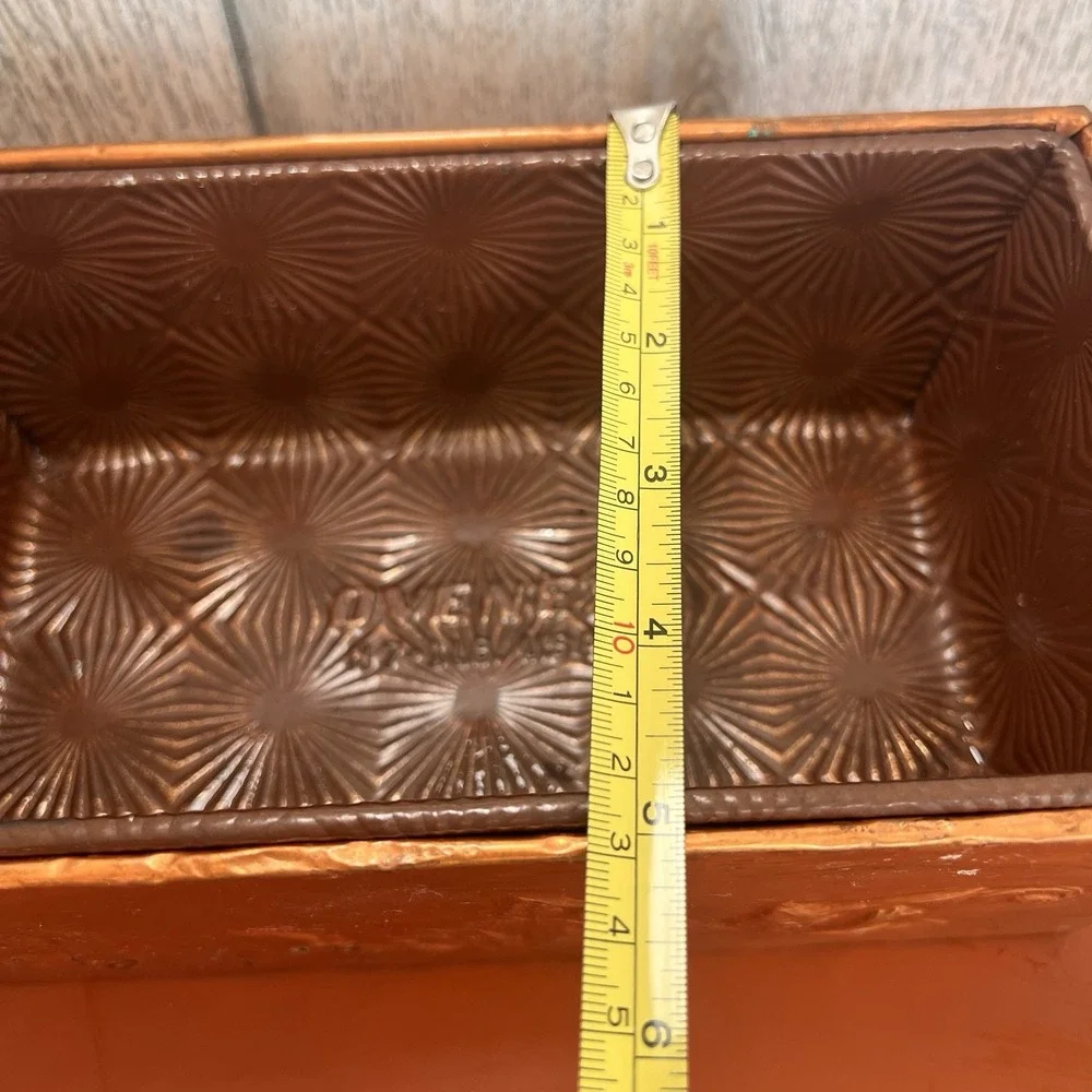 Vintage Embossed Copper Covered Wood Box Ovenex N7 pan‎ insert starburst MCM